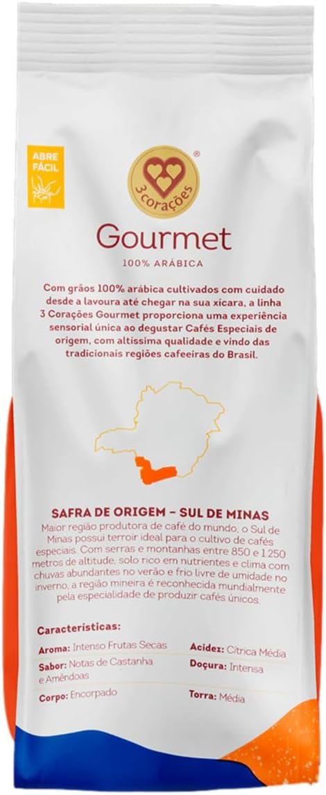 3 Corações Café Torrado e Moído Gourmet Sul de Minas, 250g - Imagem 3
