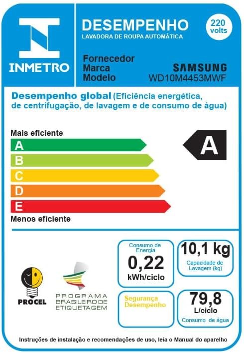 Samsung Lava e Seca Digital Inverter Ecobubble™ WD10M Branca 10.1kg 220V - Imagem 7