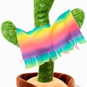 JIANW Cacto Dançante e Falante Brinquedo Repete Grava Pisca Toca Músicas Infantil Interativo Repete a Fala Voz Com Roupa para Crianças( cores de chapeu variadas)