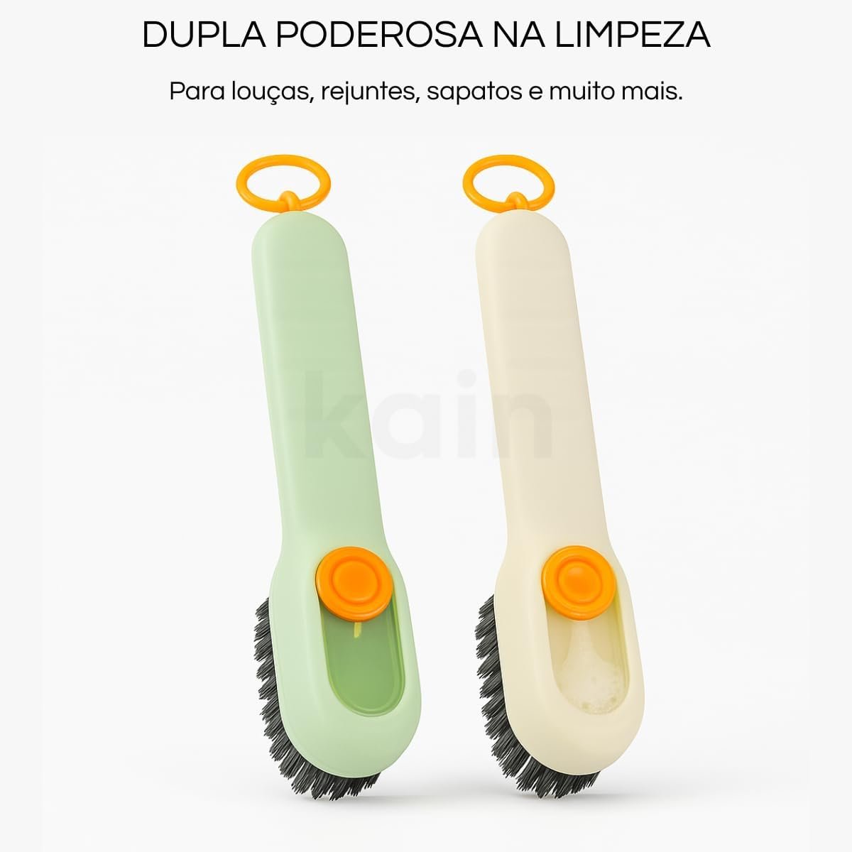 Kit 2 Escovas de Limpeza Multiuso com Dispenser de Sabão – Práticas para Cozinha, Banheiro, Piso, Azulejos, Sapatos – Mais Eficiência, Menos Desperdício - Imagem 5