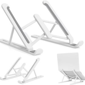 Suporte notebook Ajustável Liga de ALUMINIO, 6 POSICOES, saida de ar, serve para notebook tablet celular qualquer eletronico, Dobrável, com estojo de transporte