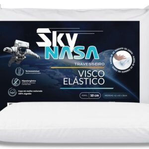 Nap Travesseiro Nasa Sky Viscoelástico Altura 10cm Densidade D40 Premium Capa 100% algodão para fronhas 50x70cm – Branco