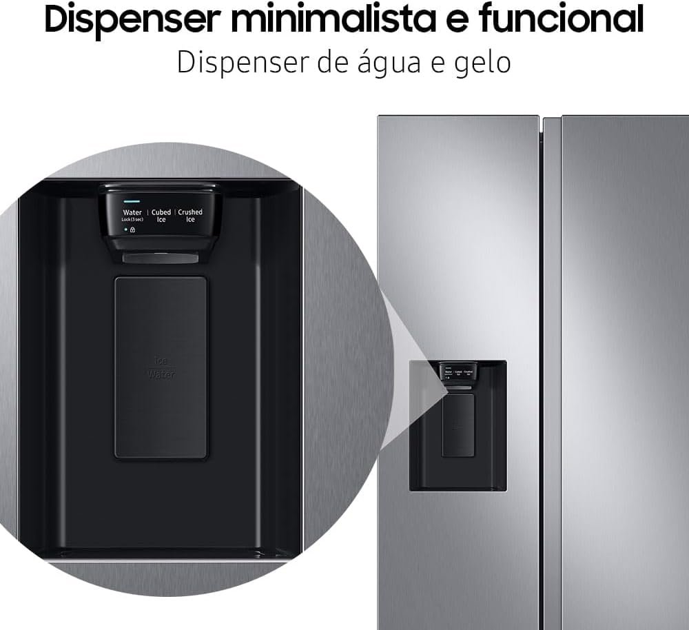 Geladeira Samsung RS60 Side by Side com All Around Cooling e SpaceMax 602L Inox Look 220V - Imagem 8