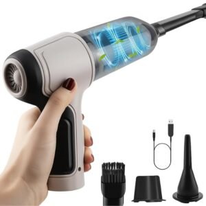 Aspirador de Pó Sem Fio Portátil 4 em 1 – Multifuncional, Leve, Potente e Recarregável para Casa e Carro – Premium