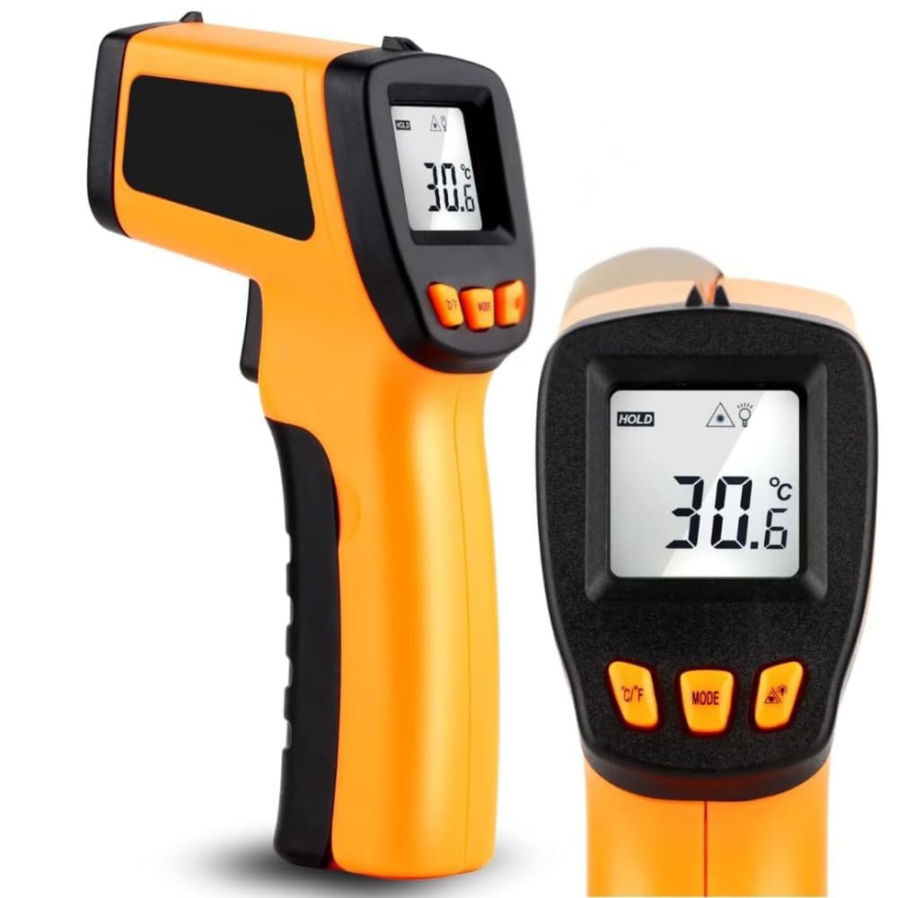Termômetro Digital Infravermelho Culinário com Laser -50ºC a 400ºC - Alta Precisão, Sem Contato, Para Assados, Frituras e Alimentos