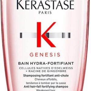 Kérastase Genesis Bain Hydra-Fortifiant Shampoo, Tratamento Fortificante Antiqueda por Quebra para Cabelos Finos e Oleosos, com Flor de Edelweiss e Raiz de Gengibre, 250ml