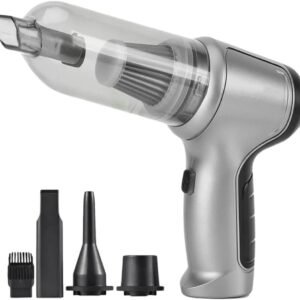 Aspirador de Pó Sem Fio Portátil 4 em 1 – Multifuncional, Leve, Potente e Recarregável para Casa e Carro (Branco)