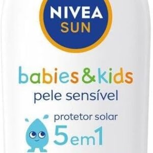 NIVEA SUN Protetor Solar Kids & Babies Pele Sensível FPS 60 125ml – Infantil, muito alta proteção UVA/UVB, minimiza o surgimento de alergias, muito resistente à água com proteção imediata