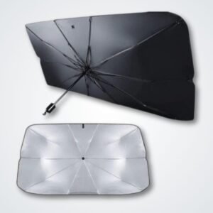 Para-Sol Retrátil Protetor de Para-Brisa Carro Universal Quebra Sol Dobrável com Proteção Térmica e Contra Raios UV