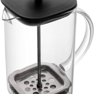 LYOR – Cafeteira Prensa Francesa de Vidro Borossilicato e Tampa de Plástico Preta Quadratta 700ml