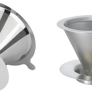 Coador de Café em Aço Inox, Malha Dupla Reutilizável, Filtro Permanente sem Papel