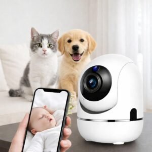 Camera Ip Wifi Giratória 1080p Estilo Babá Eletrônica Com Visão Noturna e Alerta De Movimento Microfone Infravermelho Sem Fio com App Câmera Panorâmica Detecção de Movimento – Premium