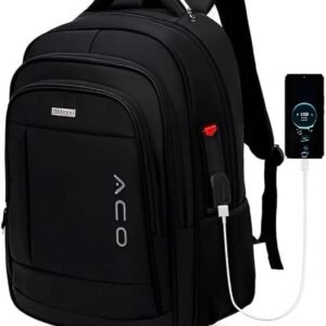 Mochila para Notebook Masculina Feminina para Notebook 17 – Mochila executiva Antifurto, Reforçada, Saídas USB e Fone, Alça de Aço, Impermeável, Escolar, Faculdade, Trabalho ou Viagem – Preta Premium