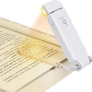 Pearpot Lanterna de Leitura para Livro, Luminária de Livro com Luz Branca, Quente e Branca Quente, Recarregável por USB, Compacta e Leve, Ideal para Leitura Noturna