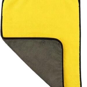Pacote com 3 toalhas de limpeza domésticas de microfibra panos de limpeza reutilizáveis pano toalha lavável para carro, casa, cozinha 23 x 23 cm, cinza amarelo