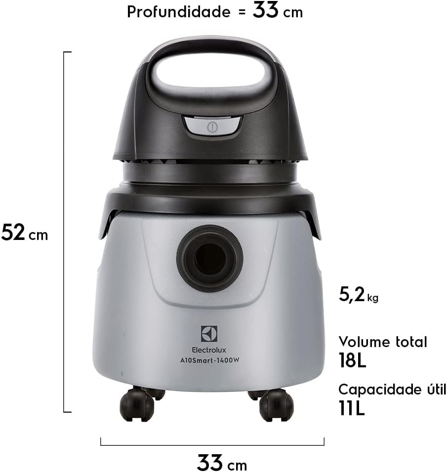Aspirador água pó Electrolux potente função sopro limpeza profunda 1400W 18L total 11L util protetor termico A10N1 220v - Imagem 5