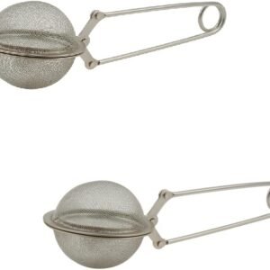 Kit 2 Infusores de Chá em Aço Inox, Coador Esférico com Alça, Peneira para Ervas e Chá
