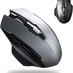 Mouse Gamer Easy Gaming Sem Fio Recarregável – 1600 DPI Ajustável, Teclas Super Silenciosas, USB 2.4GHz, Design Ergonômico, Bateria de Longa Duração, Óptico Preciso
