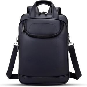 Mochila Couro Reforçada Executiva Grande Mochila para Notebook Trabalho Viagem Escola com Cabo de Aço Impermeável