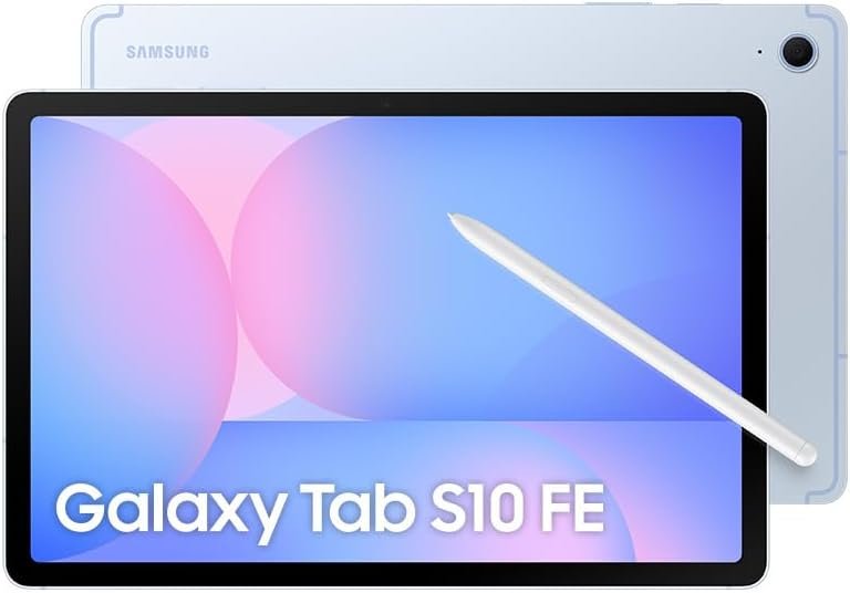 Tablet Samsung Galaxy Tab S10 FE, Azul, 10.9", Wifi, 128GB, 8GB RAM, Camera Traseira de 13MP, Câmera Frontal de 12MP Ultra Wide, Wifi 6, IP68, Android 15