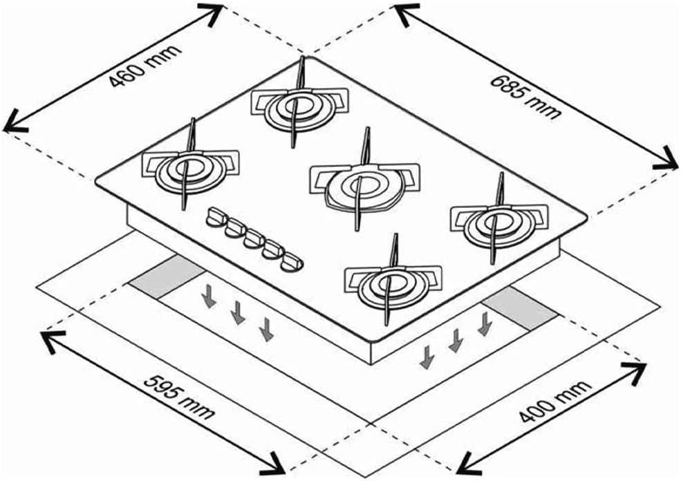 Cooktop 5 bocas Chamalux Tripla chama Bivolt Trempe de Chapa Preto - Imagem 4