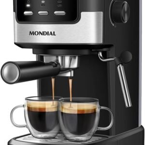 MONDIAL Cafeteira Espresso Dolce Crema 20 Bar, Preto/Inox, 1200W, 110V – C-20-EC