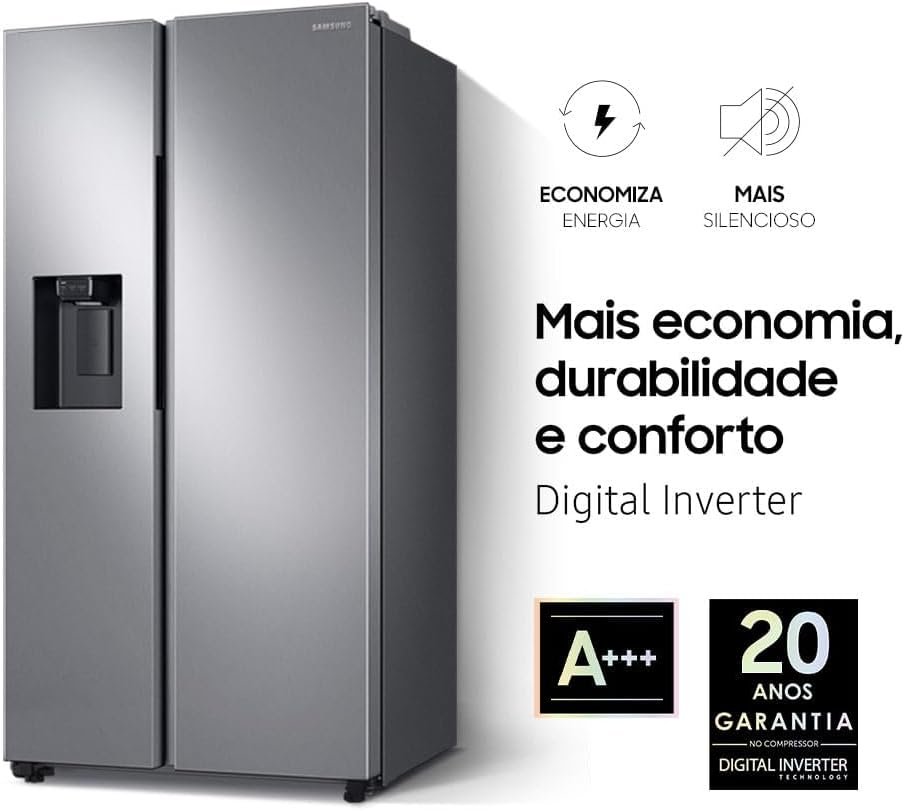 Geladeira Samsung RS60 Side by Side com All Around Cooling e SpaceMax 602L Inox Look 220V - Imagem 6