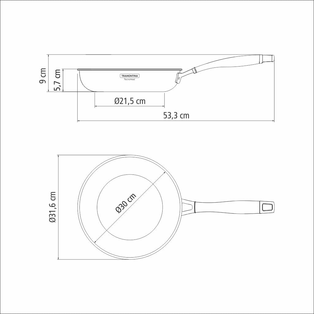 Frigideira Tramontina Grano em Aço Inox com Corpo Triplo e Cabo 30 cm 3,4 L - Imagem 3