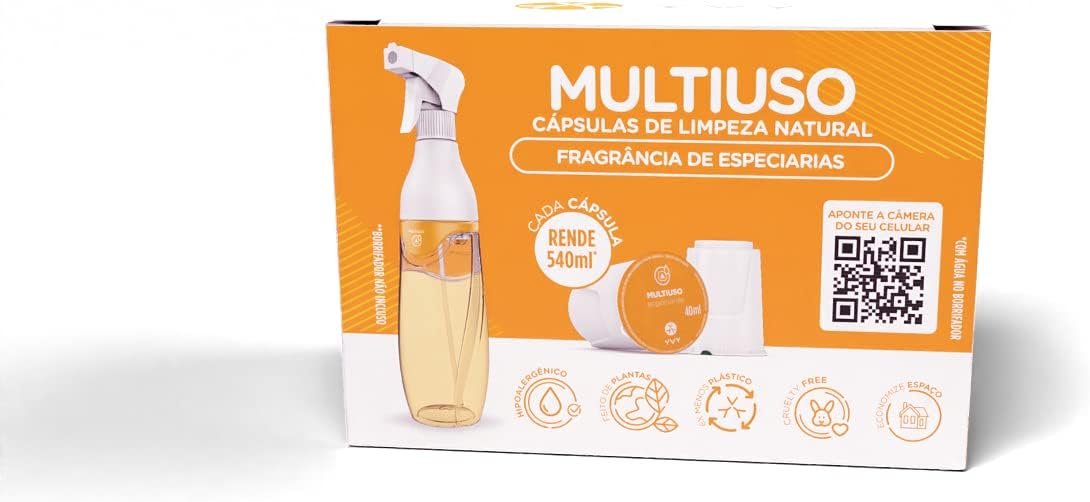 YVY Refil Kit Multiuso Especiarias - Kit Lavanderia Natural, Produtos de Limpeza - Testado Dermatologicamente, Vegano, Hipoalérgico, Cruelty Free, Poupa espaço - 2 cápsulas - 1080ml Total