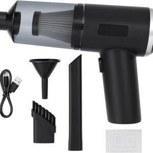 Aspirador de Pó Portátil 2 em 1 6000Pa — Aspirar e Soprar, USB Recarregável, Filtro HEPA Lavável, para Carro, Teclado e Casa
