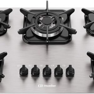 Cooktop Mueller 5 Bocas de Alumínio com Queimador Tripla Chama MCG5BK