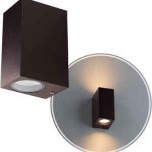 ARANDELA DOTS SQUARE MARROM (C)9.5CM (L)7.2CM (A)15CM 2XGU10 MR16 ARANDELA DOTS SQUARE MARROM (C)9.5CM (L)7.2CM (A)15CM 2XGU10 MR16