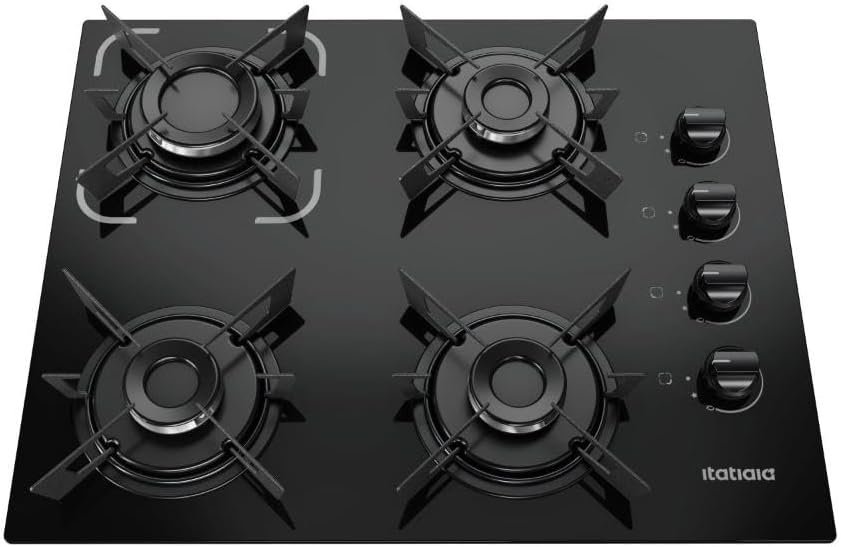 Cooktop 4 Bocas a Gás Itatiaia Electra Glass Mesa de Vidro Acendimento Superautomático Preto Bivolt - Imagem 8