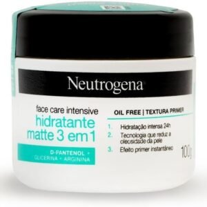 Neutrogena Hidratante Facial Matte 3 em 1 Face Care Intensive, 100g