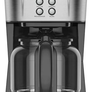 Cafeteira Elétrica Electrolux inox filtro permanente removivel capacidade 1,5L 38 xicaras função timer painel digital desligamento automatico ECM30 127v, cor aço escovado