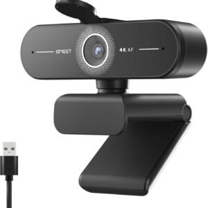 EMEET C60E 4K Webcam para PC – foco automático PDAF, microfones duplos com cancelamento de ruído, FOV de 73°, correção automática de luz, USB Plug&Play