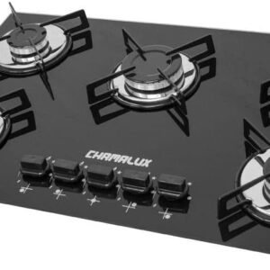 Cooktop 5 bocas Chamalux Tripla chama Bivolt Trempe de Chapa Preto