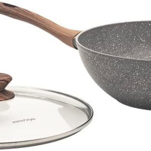 Mimo Style Wok Linha Cook 28cm/4,15L – Estrutura em Alumínio Revestida em Cerâmica, Fundo de Indução. Cabo Soft-Touch, Não Esquenta. Funciona em Fogão a Gás, Elétrico e Indução (Grafito – Cinza) Mimo Style Wok Linha Cook 28cm/4,15L – Estrutura em Alumínio Revestida em Cerâmica, Fundo de Indução. Cabo Soft-Touch, Não Esquenta. Funciona em Fogão a Gás, Elétrico e Indução (Grafito – Cinza)