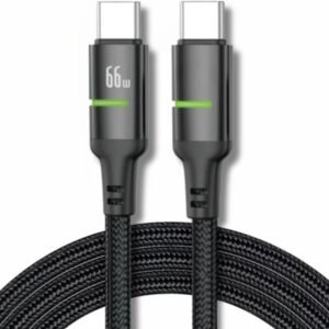 Cabo USB-C Tipo C 66w Trançado De Nylon Preto Compativel com Iphone 15,15 Pro/Max, Compativel iphone16,16 Pro/Max IOS/Android Certificado Premium Reforçado