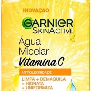 Garnier SkinActive, Água Micelar Antioleosidade com Vitamina C, Remove a Maquiagem e Ilumina a Pele com Ação Hidratante, Tonificante e Fórmula Oil Free, 400ml