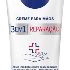 NIVEA Creme para Mãos Reparação com Dexpanthenol 75g – Creme de Mãos que oferece alívio imediato do ressecamento e hidrata por 24h, com poderoso ativo Dexpanthenol e ainda cabe na bolsa
