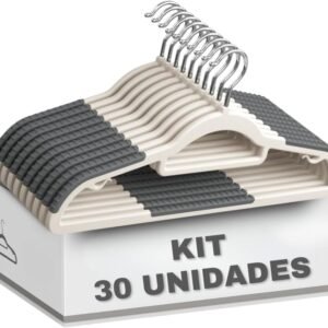 Kit Cabides Adulto Antideslizante para Roupas Tok Gancho 360º Reforçado Resistente (30)