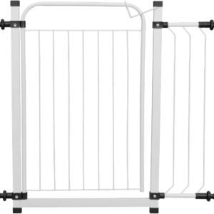 Portão Grade Proteção 69 à 74cm Criança Bebe Cão + Extensor 10cm Branco