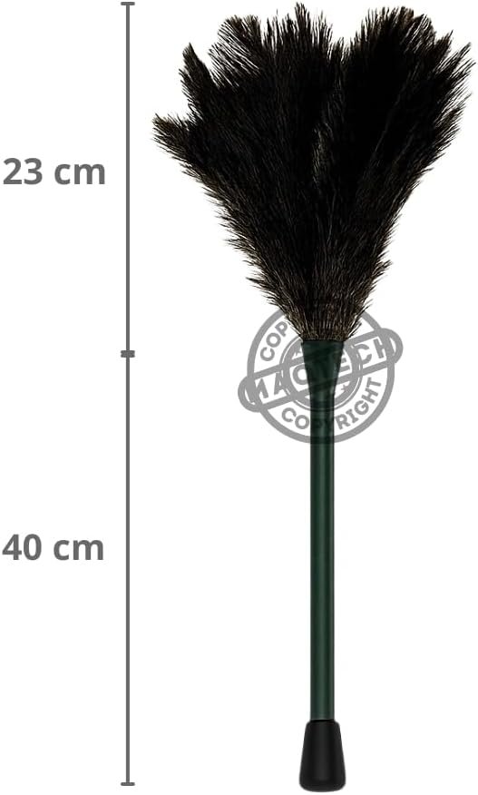 2 Espanadores de Pó e Poeira Penas Naturais de Avestruz Grande 63cm Plumas Profissional Limpeza Fina Delicada Multiuso para Casa Escritório Móveis e Eletrônicos Cabo Longo Uso Doméstico e Profissional - Imagem 3