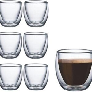 Conjunto Copos Para Café Parede Dupla Sem Alça 80ml borossilicato dupla camada (6)