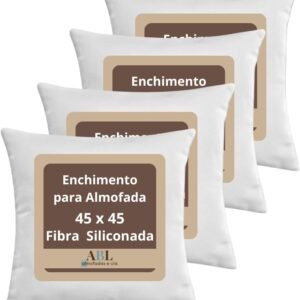 Kit 4 Enchimento para Almofadas Fibra Siliconada 45×45 cm