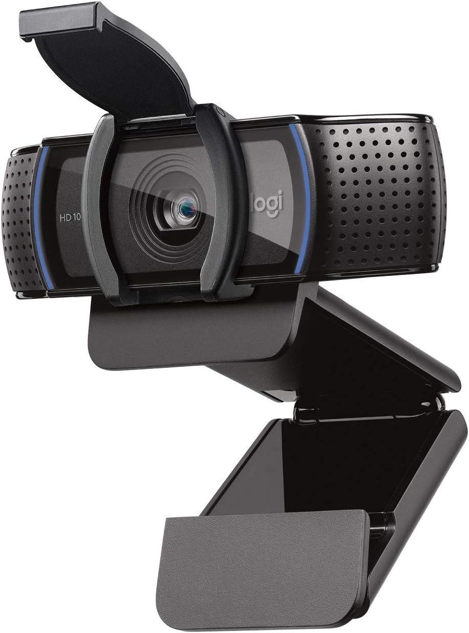 Webcam Full HD Logitech C920s com Microfone Embutido e Proteção de Privacidade para Chamadas e Gravações em Video Widescreen 1080p - Compatível com Logitech Capture, Preto, 1.1" x 3.7" x 0.9"