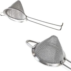 Peneira Cônica Inox Diâmetro 8cm Malha Fina Coagem Dupla Coador Profissional Dupla Coagem Barman NilosDecor