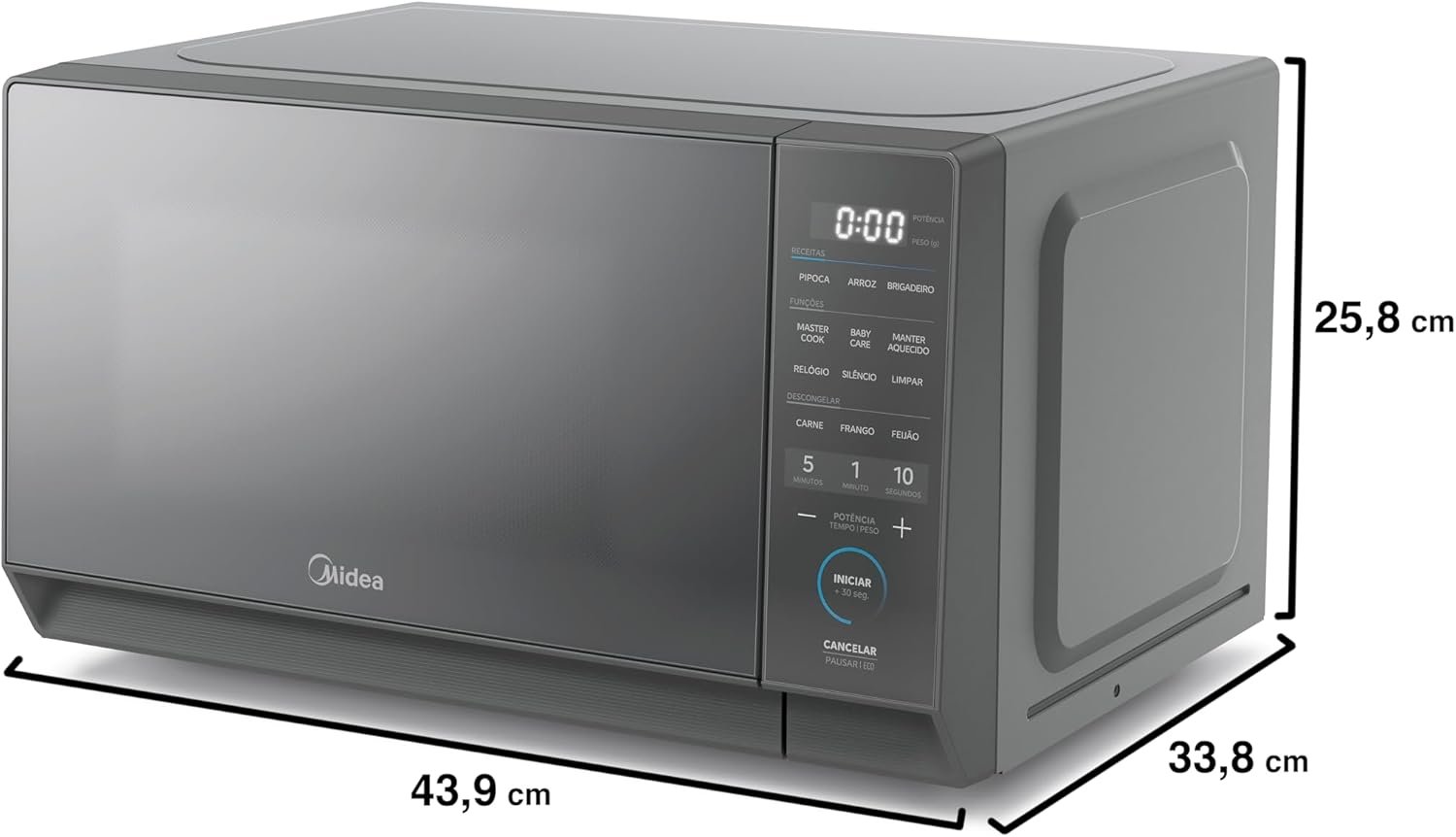 Micro-ondas 20L Prata Porta Espelhada MasterCook Midea 220V - Imagem 3