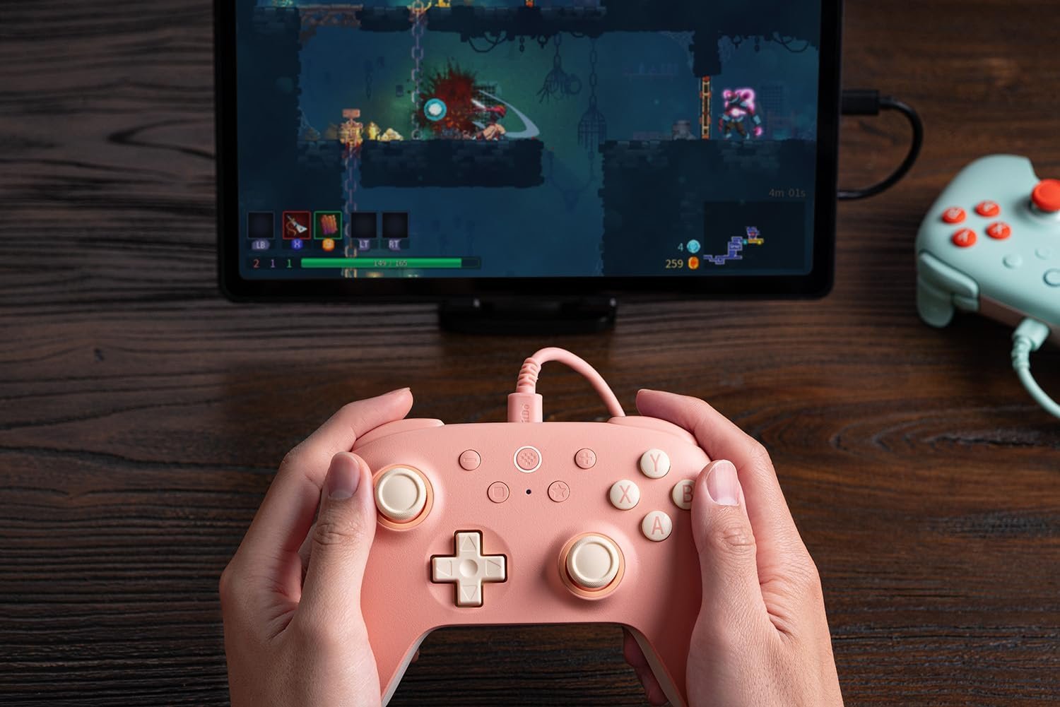 8Bitdo Ultimate 2C Wired Controller for Windows PC and Android, with 1000Hz Polling Rate, Hall Effect Joysticks and Hall Triggers, and Remappable L4/R4 Bumpers (Peach) - Imagem 6